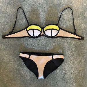Women’s TRIANGL Neon & Silver Bikini, Size XS